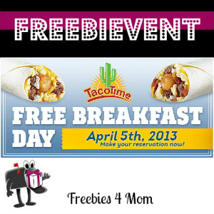 Free Breakfast Day at TacoTime April 5