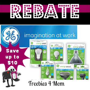 Rebate Save up to $10 on GE Energy Smart LED Lighting Products