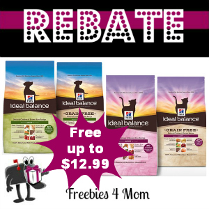 Rebate Free Hill's Ideal Balance Cat or Dog Food