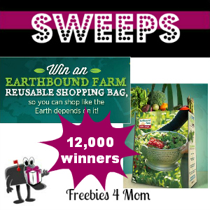 Sweeps Earthbound Farm Earth Day Bag Giveaway (2,400 Daily Winners)
