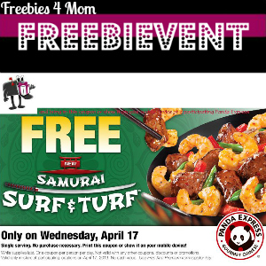 Free Samurai Surf & Turf at Panda Express April 17