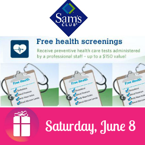 Free Health Screening at Sam's Club June 8