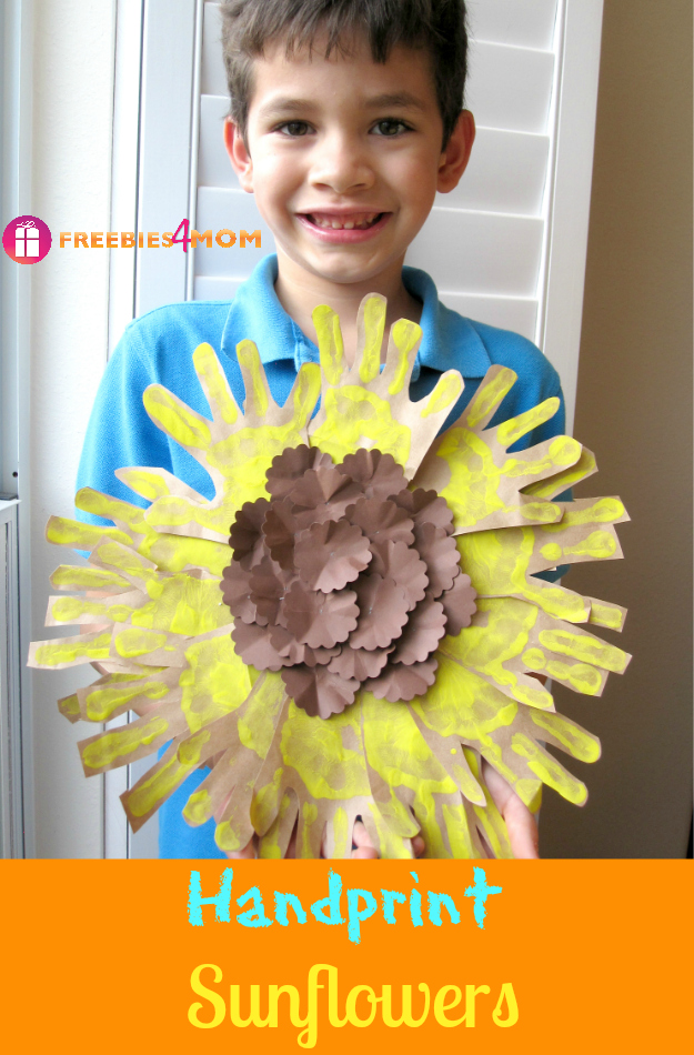 Handprint Sunflowers Kids Craft #Fiskars4Kids #cfk #cbias #shop