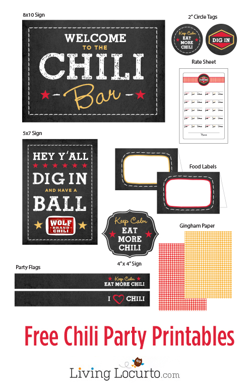 Free Chili Party Printables