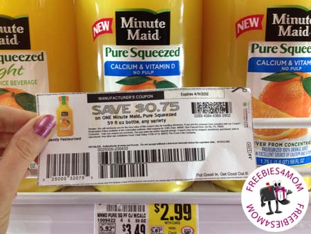 Coupon $0.75 off Minute Maid Juice