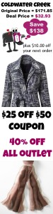 *Expired* Coupon $25 off $50 Coldwater Creek (plus $10 off next order ...