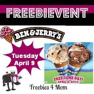 Free Cone Day at Ben & Jerry's April 9