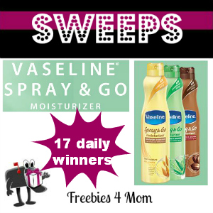 Sweeps Vaseline Spray & Go (17 Daily Winners)
