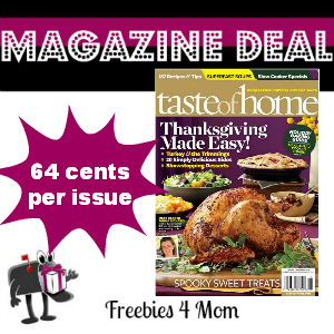 Deal $4.49 for Taste of Home Magazine
