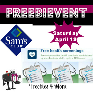 Free Health Screening at Sam's Club April 13