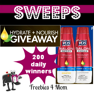 Sweeps Free VO5 Salon Series Hydrate + Nourish Giveaway (200 Daily Winners)