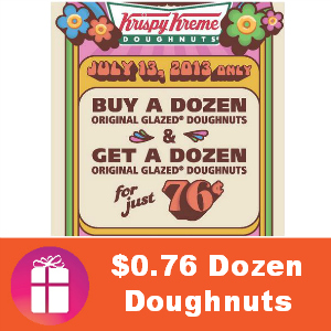 BOGO Dozen for $0.76 at Krispy Kreme