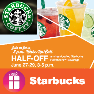 Starbucks Refreshers Half-Off
