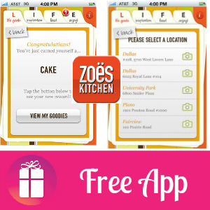 Free iTunes & Android App: Zoes Kitchen