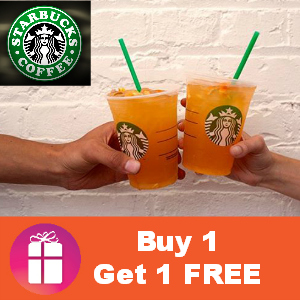 Starbucks Valencia Orange Refreshers B1G1 FREE