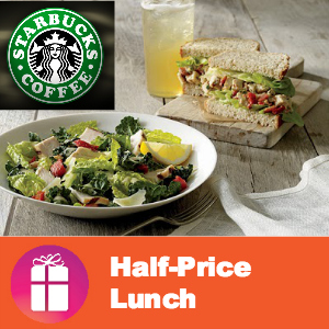 Starbucks Half-Off Lunch