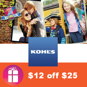$12 off $25 Kohl's Kids Apparel