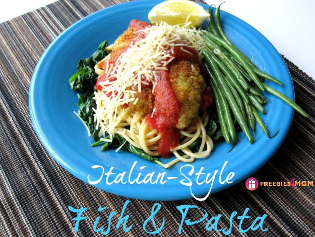 Italian-Style Fish & Pasta on Spinach Recipe from Sams Club #SamsDemos #cbias #shop