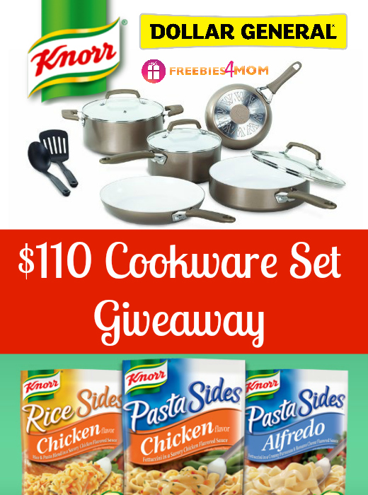 $110 Cookware Set Giveaway from Knorr Sides and Dollar General