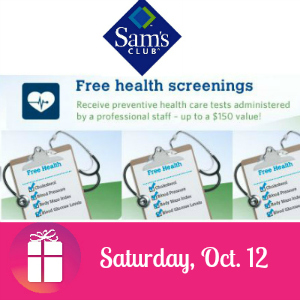 Free Health Screening at Sam's Club Oct. 12