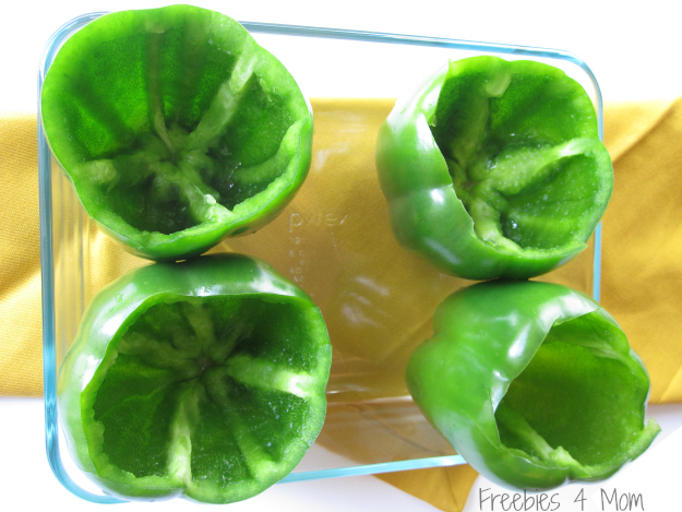 Peppers ready to be stuffed with shrimp & rice #SauteExpress #cbias #shop