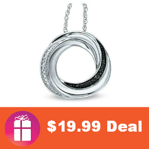 $19.99 Black & White Diamond Accent Pendant