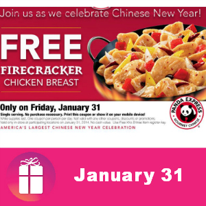 Free Firecracker Chicken Breast at Panda Express