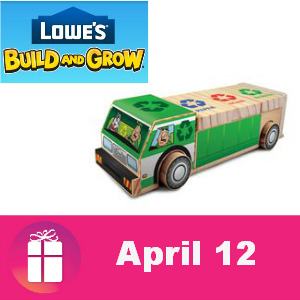 Free Recycling Truck Lowe's Kids Clinic April 12