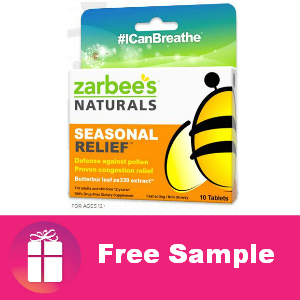 Free Zarbee's Seasonal Relief