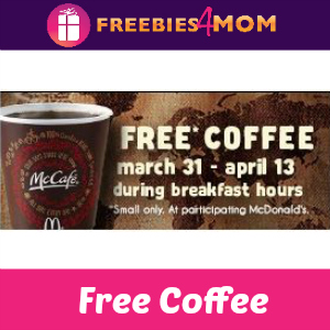 Free Small Coffee at McDonald's thru April 13