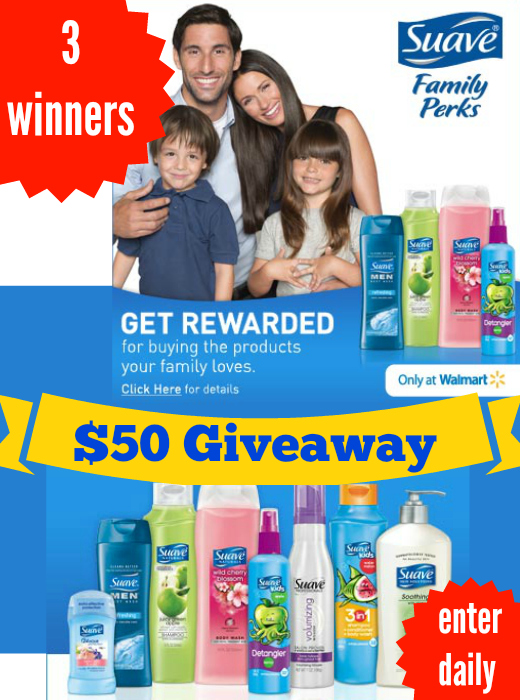 $50 Suave Family Perks Giveaway (3 winners)