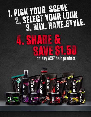 Save $1.50 on AXE Hair products at Walmart