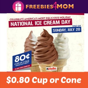 $0.80 Cup or Cone at Carvel Sunday