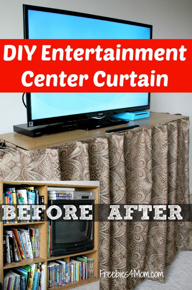 DIY Entertainment Center Curtain #HaierAmbassador #ad