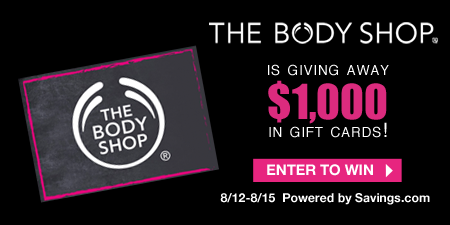 $25 The Body Shop Gift Card Giveaway *40 winners*