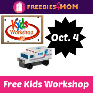 Free Kids Workshop Oct. 4 at Home Depot
