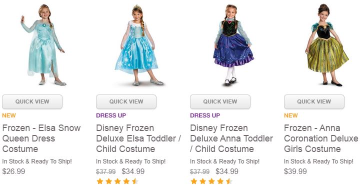 Disney Frozen Costume Deals
