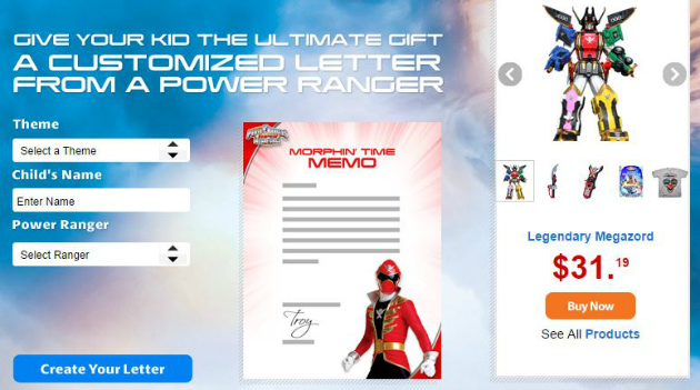 FREE Personalized Letter from Power Rangers #SuperMegaForce 