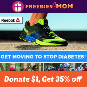 35% off Reebok.com when you Donate $1 to American Diabetes Association