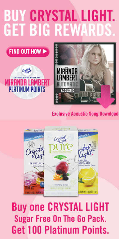 Earn Rewards from Crystal Light:  Miranda Lambert Platinum Points