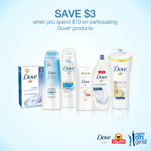 Save $3 on $10 of Dove products at ShopRite