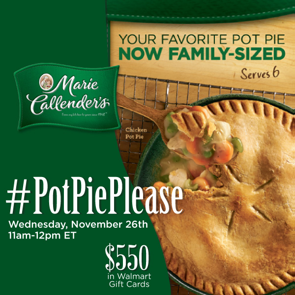 #PotPiePlease-Twitter-Party-11-26-11amEST,#TwitterParty,#ad,sweepstakes on Twitter