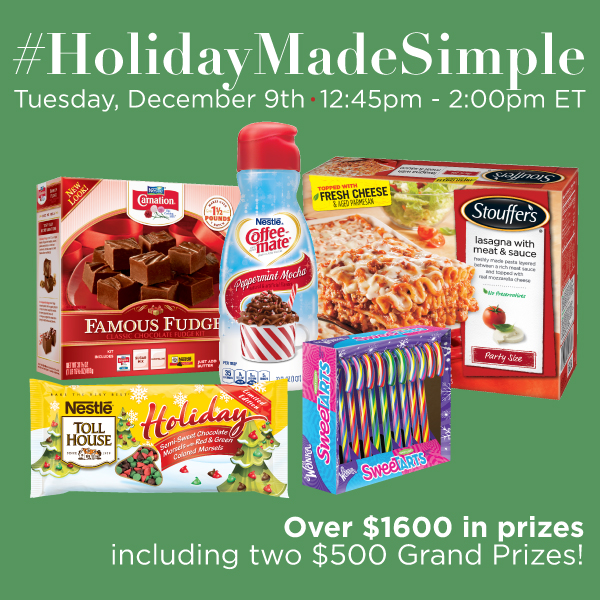 #HolidayMadeSimple-Twitter-Party-Dec.9-1245pmET,#TwitterParty,#ad,sweepstakes on Twitter