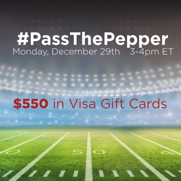 #PassThePepper-Twitter-Party-12-29-3pmEST,#TwitterParty,#ad,sweepstakes on Twitter