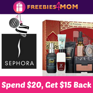 $15 Back after $20+ Sephora purchase