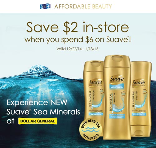 Save $2 at Dollar General with $6 Suave purchase
