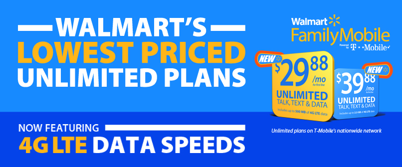 Walmart Family Mobile Lowest Priced Unlimited Plans