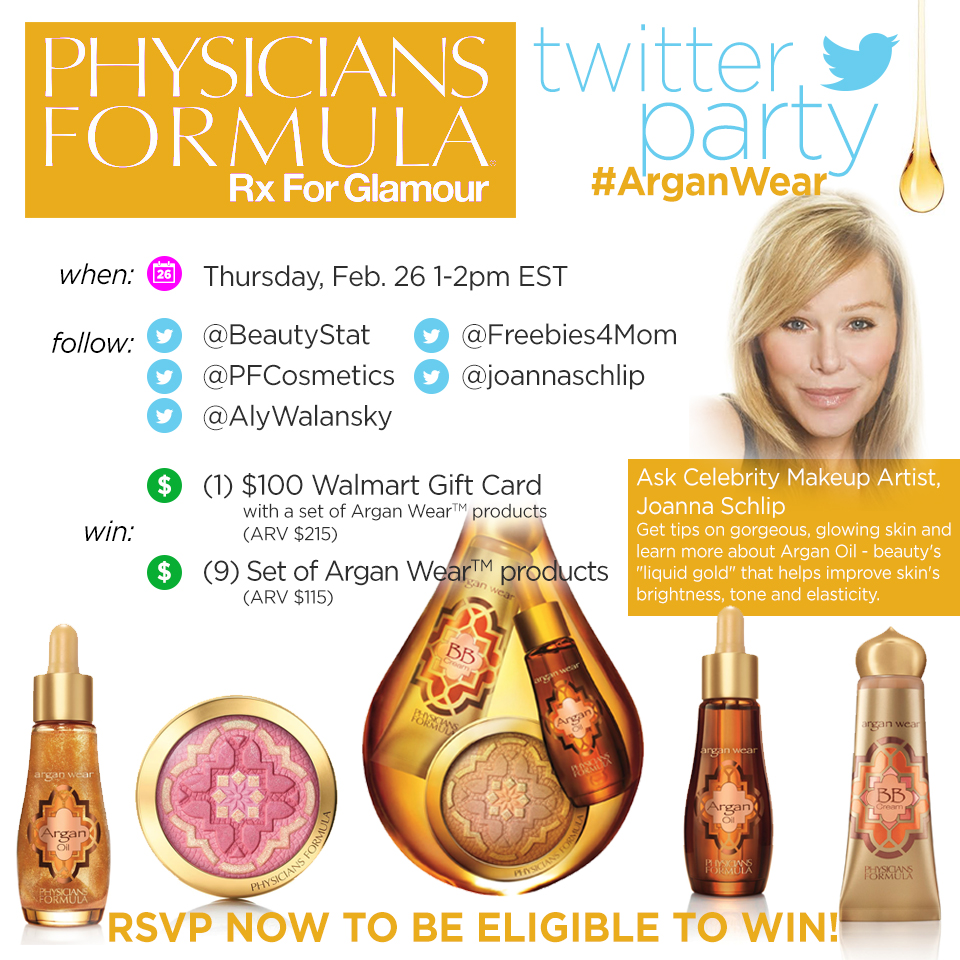 $1250 in Prizes at #ArganWear Twitter Party Feb. 26 1pm ET
