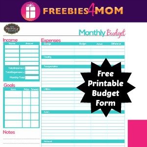 Free Printable Household Budget Form
