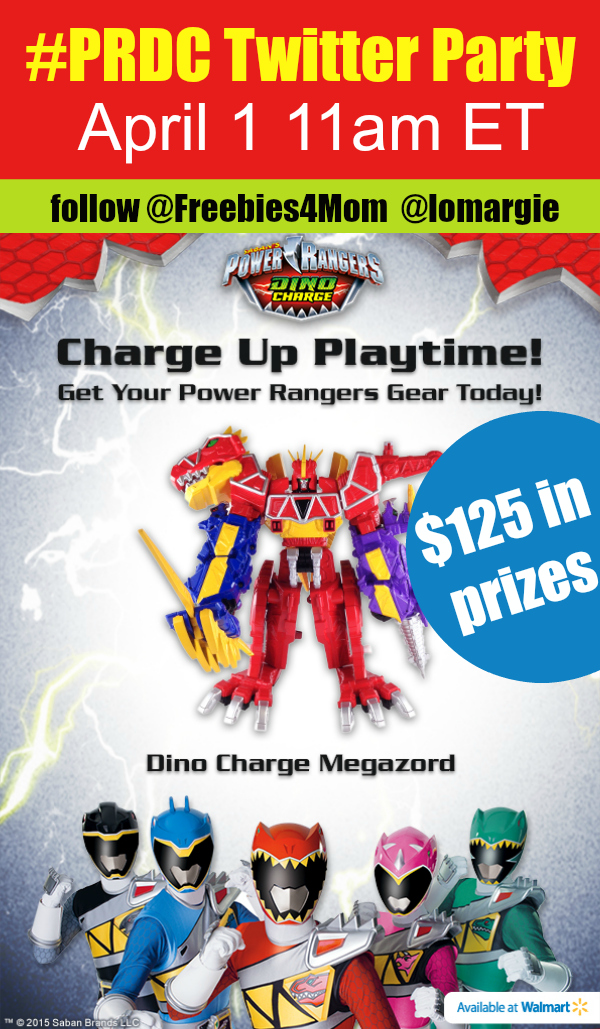 $125 in Prizes at #PRDC Twitter Party April 1st 11am ET ~ Power Rangers Dino Charge